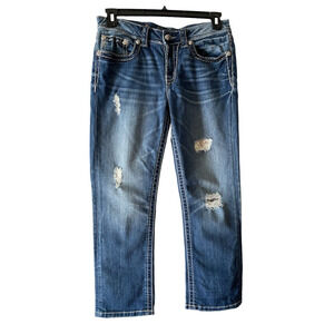 Miss Me Denim Jeans Women's Size 27 JB5014P89 Boyfriend Capri Embellished